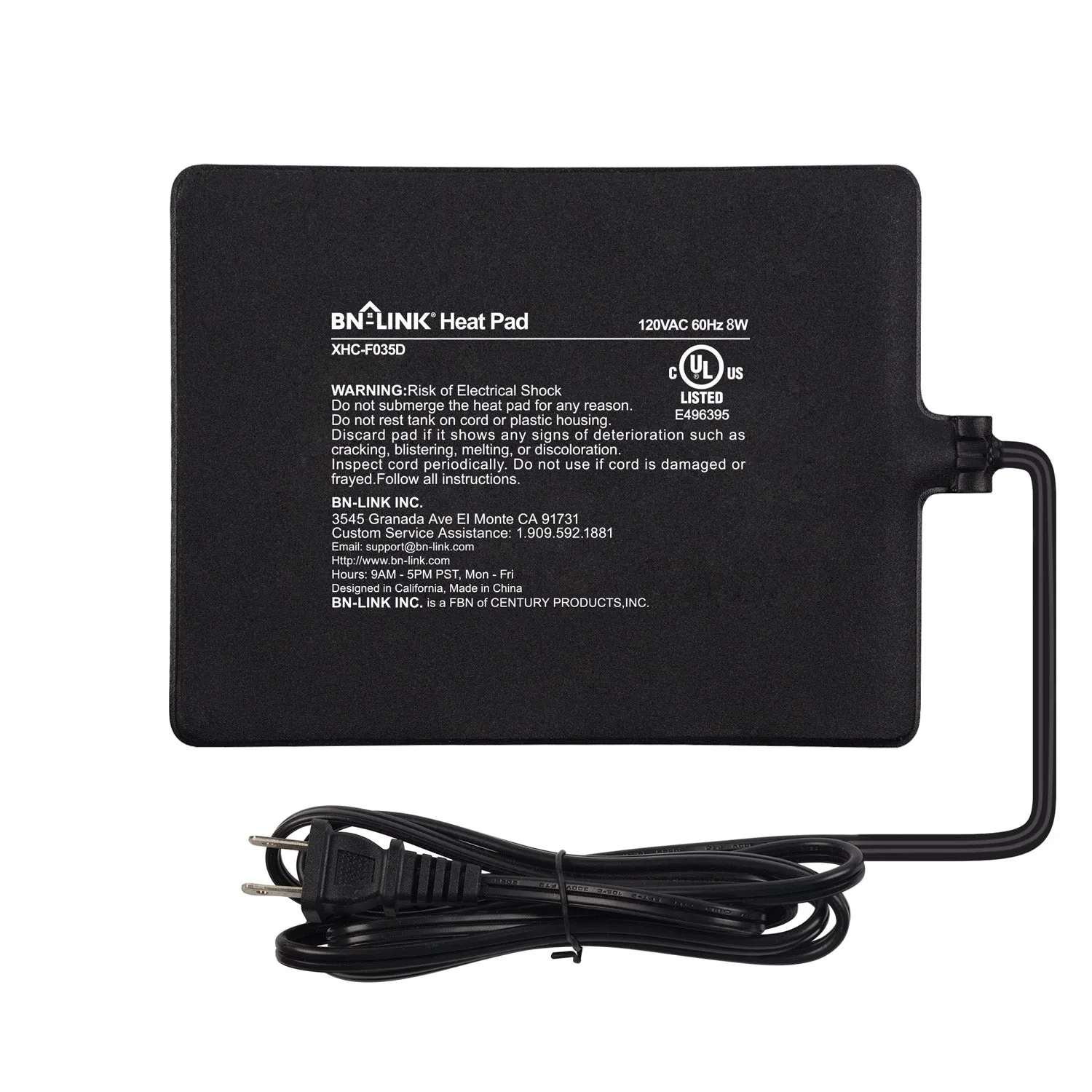 Pet Heating Pad Electric Indoor Waterproof for Reptiles, 6" x 8" inch BN-LINK