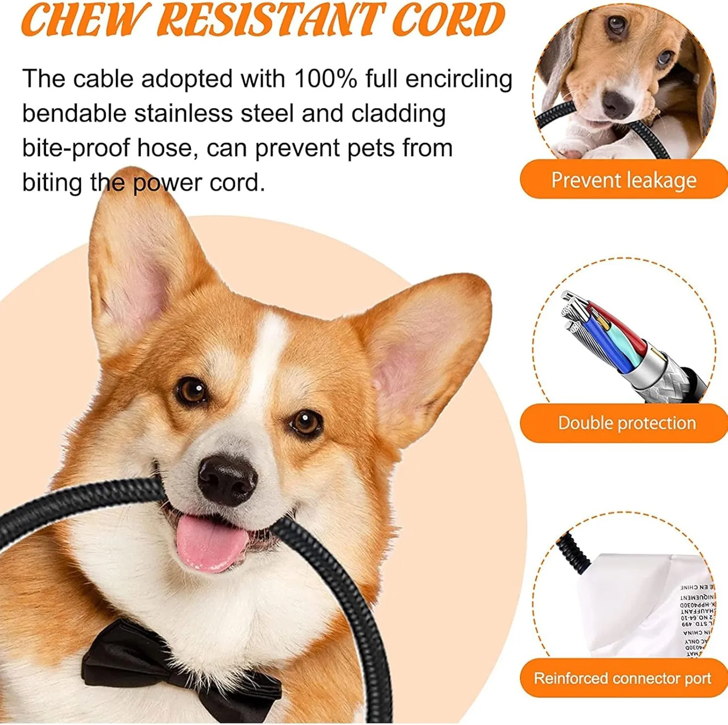 Pet Heating Pad for Puppies Dogs Cats,Waterproof Dog Heating Pad Mat,Indoor Adjustable Warming Mat,Soft Electric Blanket Auto Temperature Control with Chew Resistant Cord