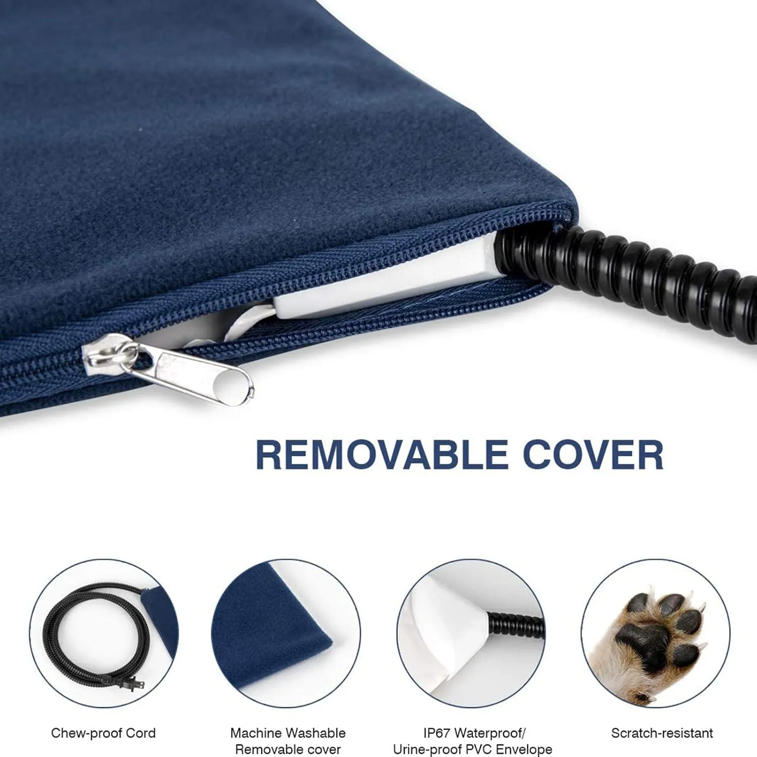 Pet Heating Pad for Puppies Dogs Cats,Waterproof Dog Heating Pad Mat,Indoor Adjustable Warming Mat,Soft Electric Blanket Auto Temperature Control with Chew Resistant Cord