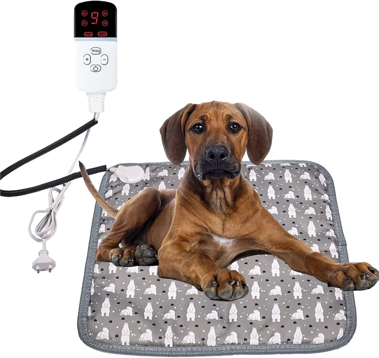 Pet Heating Pad Warm Pet Heat Pad Dogs Cats 18''X18'' with 2 Washable Plush Cover,Temperature Adjustable Waterproof Electric Pet Heated Pad Mat,Kitten Puppy Heating Pads