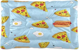 Pizza Piece Outdoor Dog Bed for Small Dogs Washable Waterproof Travel Pet Bed Mat Portable Cat Bed with Non-Slip Bottom for Indoor and Sleeping 18 x 24 Inch