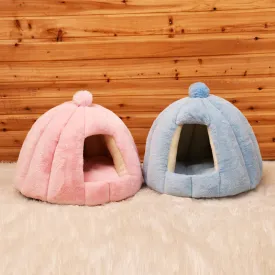Plush Cat Cave Bed - Pudding Style