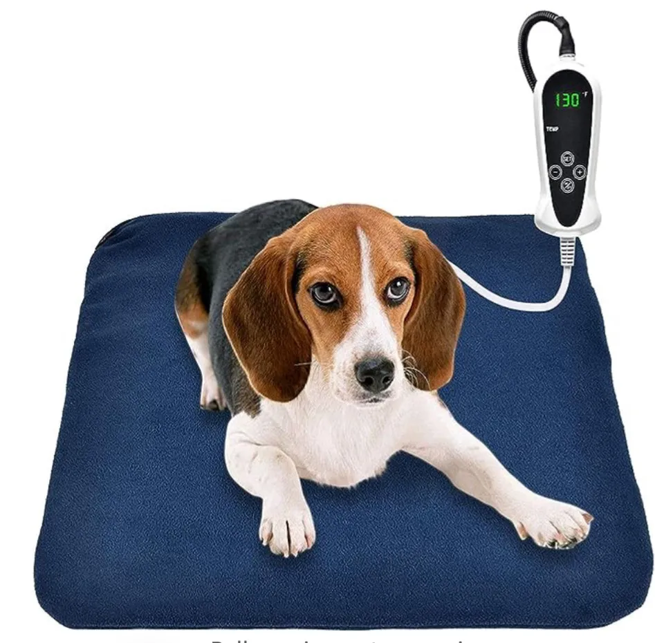 RIOGOO Pet Heating Pad, Electric Heating Pad for Dogs and Cats Indoor Warming Mat with Auto Power Off (M:18" x 18")