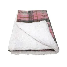 Sherpa Lined Pet Blanket in Pink & White