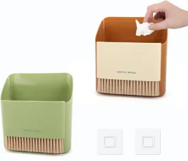 Small Broom and Dustpan Set, Portable Hand Whisk Broom Brush, Mini Hanging Trash Can, Soft Bristle Household Brooms with Dust Pan Combo Set for Cleaning Home, Desktops - 2 Pack (Green Orange)
