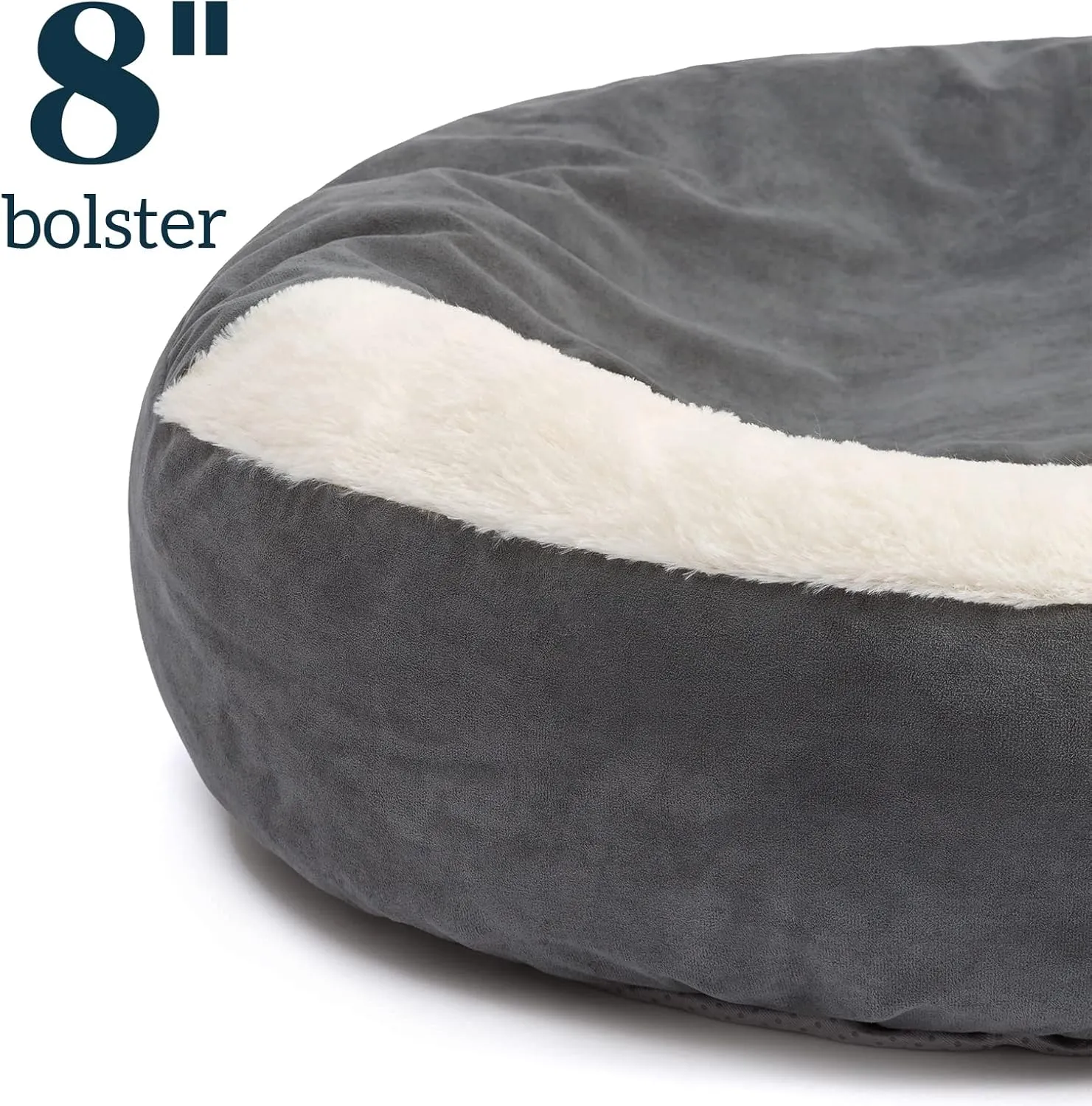 Small Dog Bed for Extra Small Dogs Up to 20lbs - Washable Burrow Puppy Beds with Blanket Attached - Covered Dog Cave Bed with Anti-Slip Bottom - Charcoal Gray, 24"