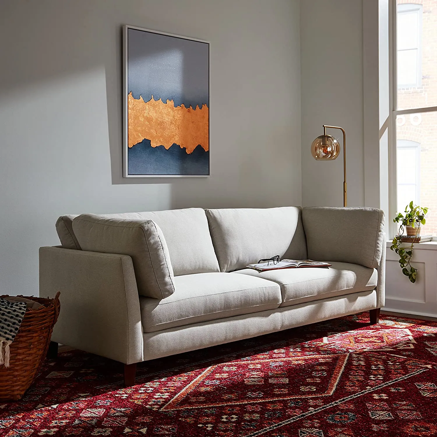 Sofa Couch, 92.1"W, Cream