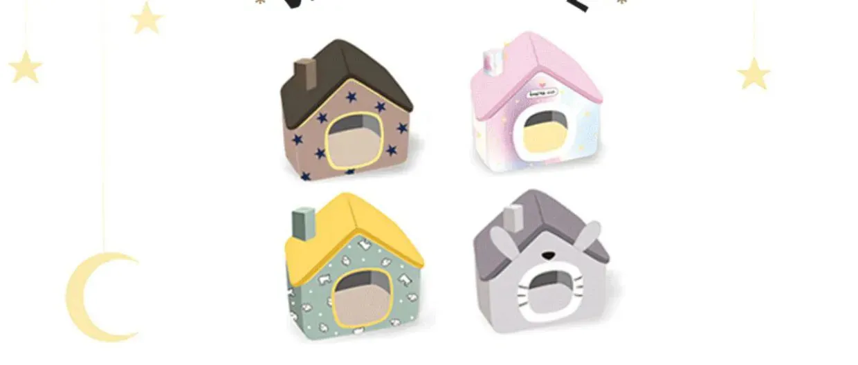 Soft Cat Bed Deep Sleep House Dog Cat Winter House Removable Cushion Enclosed Pet Tent For Kittens Puppy Cama Gato Supplies