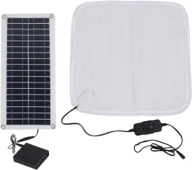 Solar Panel Pet Heating Pad - 12V 100W Adjustable Warming Cat Dog Mat | Electric Blanket With Battery | Waterproof Thermal Pet Bed for Winter