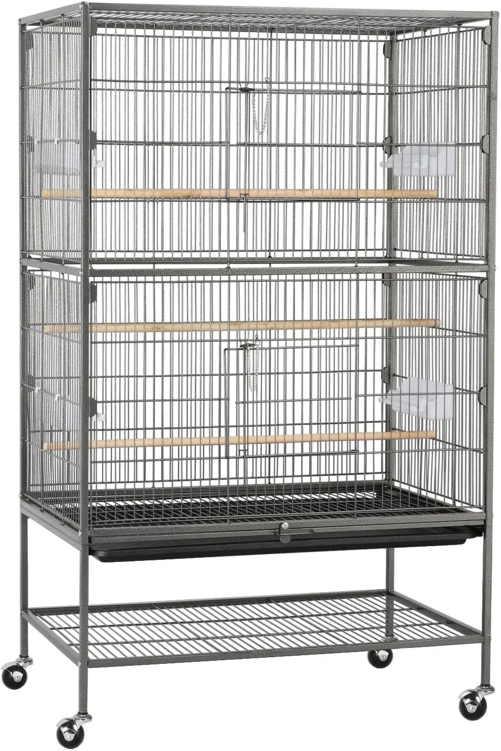 Topeakmart Wrought Iron Large Flight Parrot Bird Cage with Rolling Stand for Multiple Parakeets Conure Cockatiel Cage
