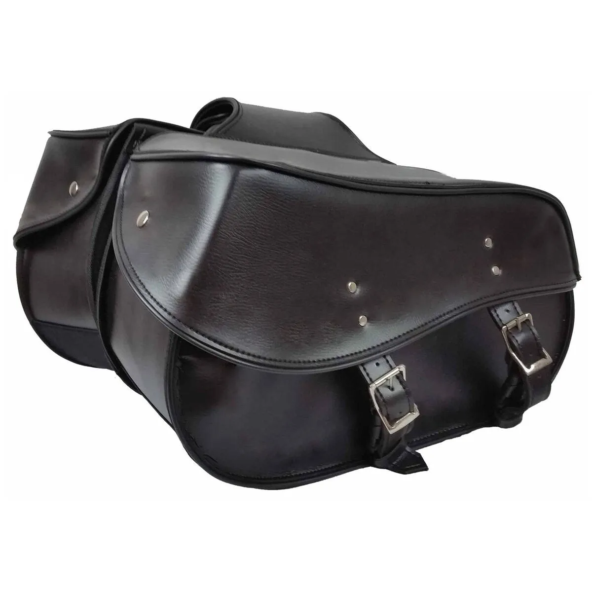 VS229B Vance Leather Large 2 Strap Plain Saddle Bag