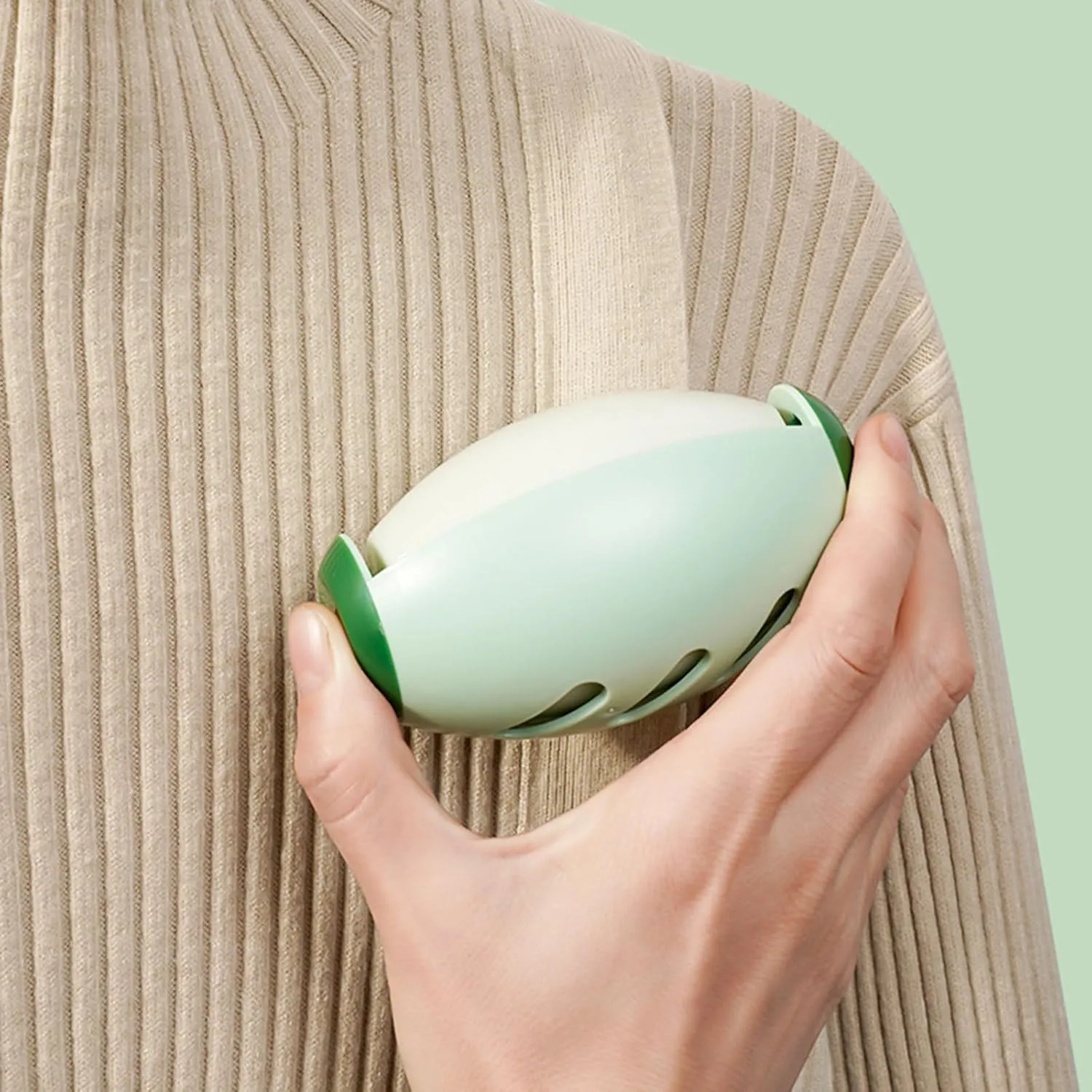 Washable Reusable Gel Lint Roller Ball 2 Pack, on The Go Lint Roller Ball, Portable Travel Lint Roller Mini, Dog Pet Cat Hair Removal Tool for Clothes Rug Furniture Couch Car, White & Green