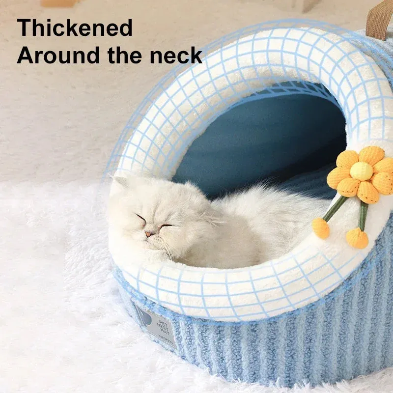 Winter Cozy Pet House - Cats Soft Nest Kennel, Sleeping Cave, Cat Dog Kitty Warm Thickening Tents Bed, Suitable for Small and Medium Dogs and Cats