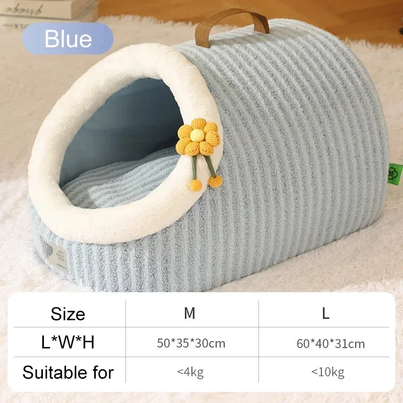 Winter Cozy Pet House - Cats Soft Nest Kennel, Sleeping Cave, Cat Dog Kitty Warm Thickening Tents Bed, Suitable for Small and Medium Dogs and Cats