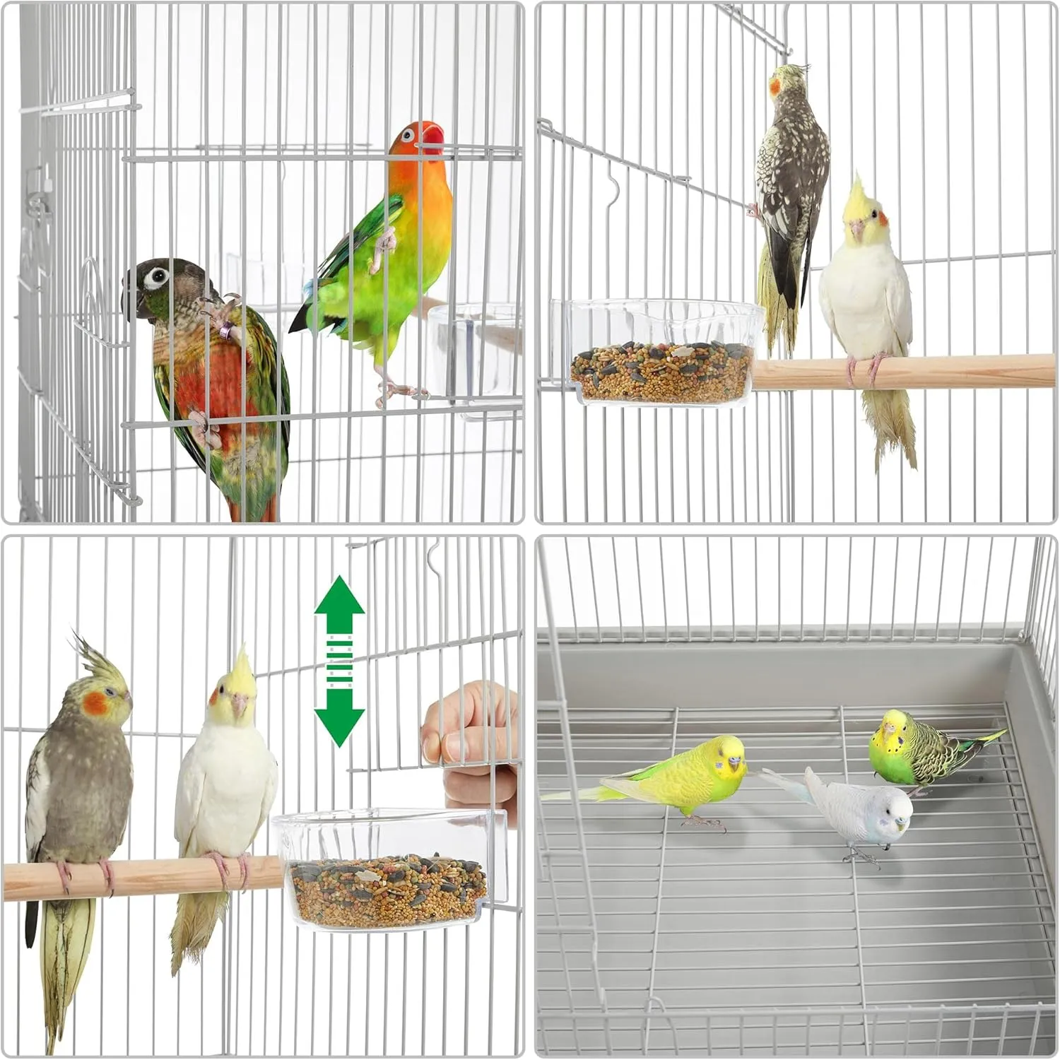 Yaheetech 53.5'' Metal Bird Cage Open Top Parrot Cage w/Stand for Parakeets Cockatiel Canary Quaker Budgies
